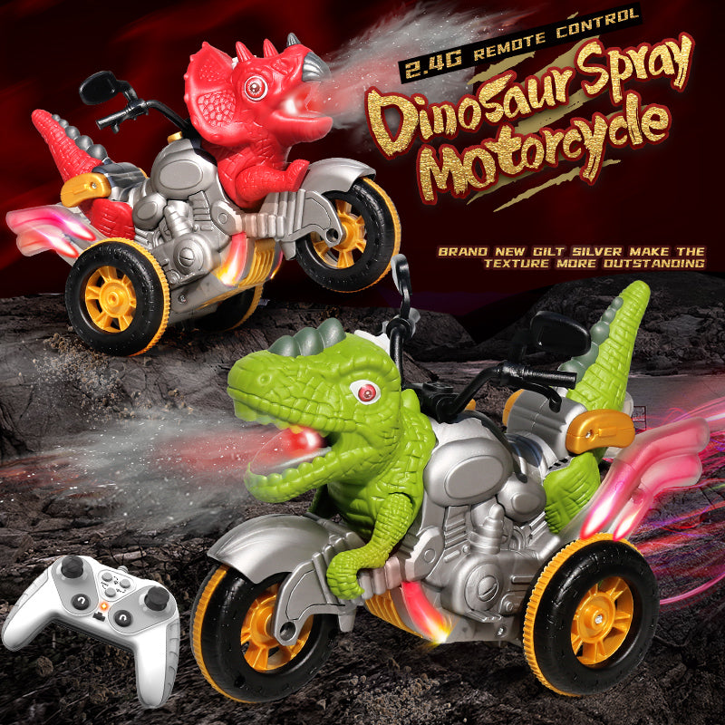 CM01-02-03-04 2.4G RC Spray Dinosaur Motorcycle Toy Light Sound Stunt Mechanical Vehicle