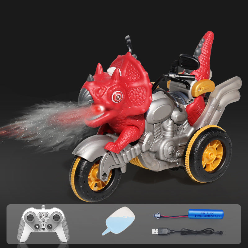 CM01-02-03-04 2.4G RC Spray Dinosaur Motorcycle Toy Light Sound Stunt Mechanical Vehicle