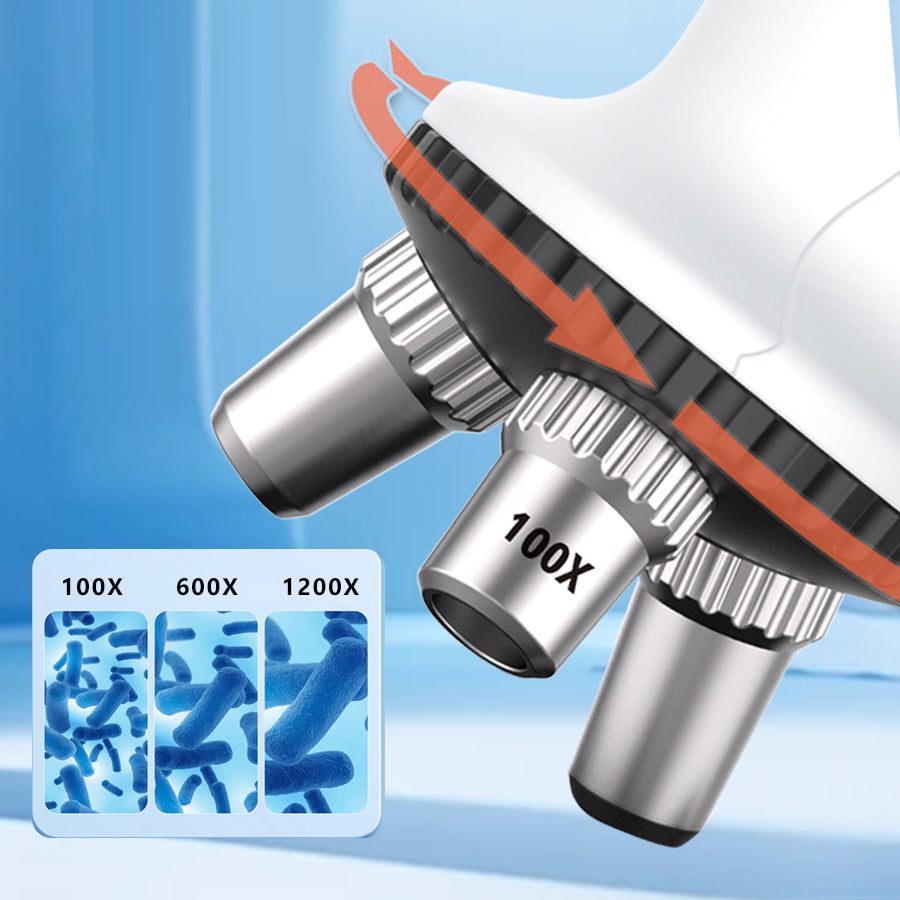 QB2229 100x / 600x / 1200x Magnification Microscope Children Science Educational Toy
