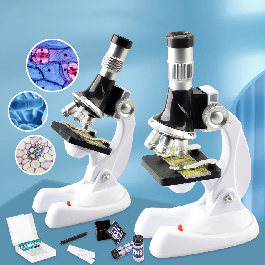 QB3303 1 Set Elementary School Student STEM Microscope 1200X Magnification Tools for Children