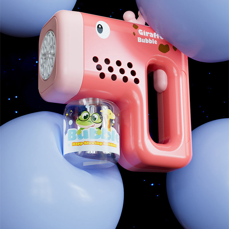 Bubble Gun Machine with Bubble Refill Solution Automatic Bubble Maker for Toddlers Outdoor Bubble Blower Toy