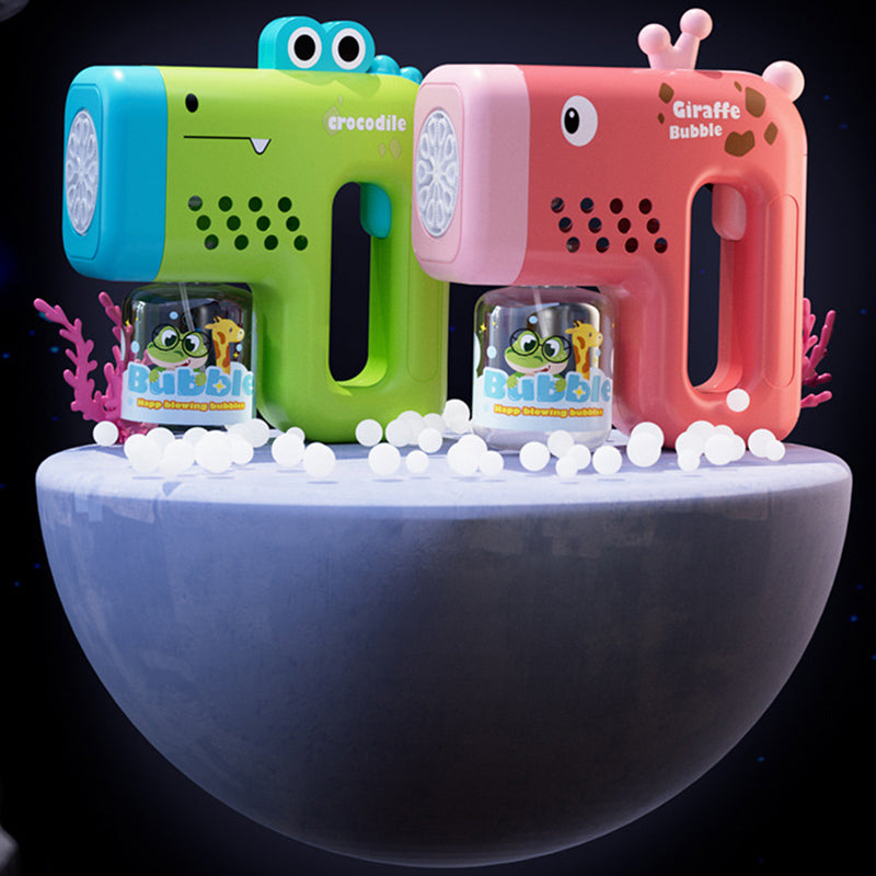 Bubble Gun Machine with Bubble Refill Solution Automatic Bubble Maker for Toddlers Outdoor Bubble Blower Toy