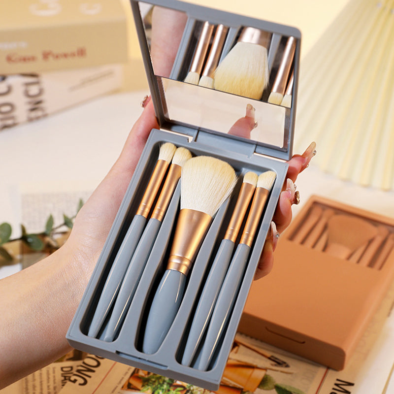 5Pcs/Set Concealer Blending Brush Kit Artificial Fiber Eye Makeup Eyeshadow Makeup Tool - Blue