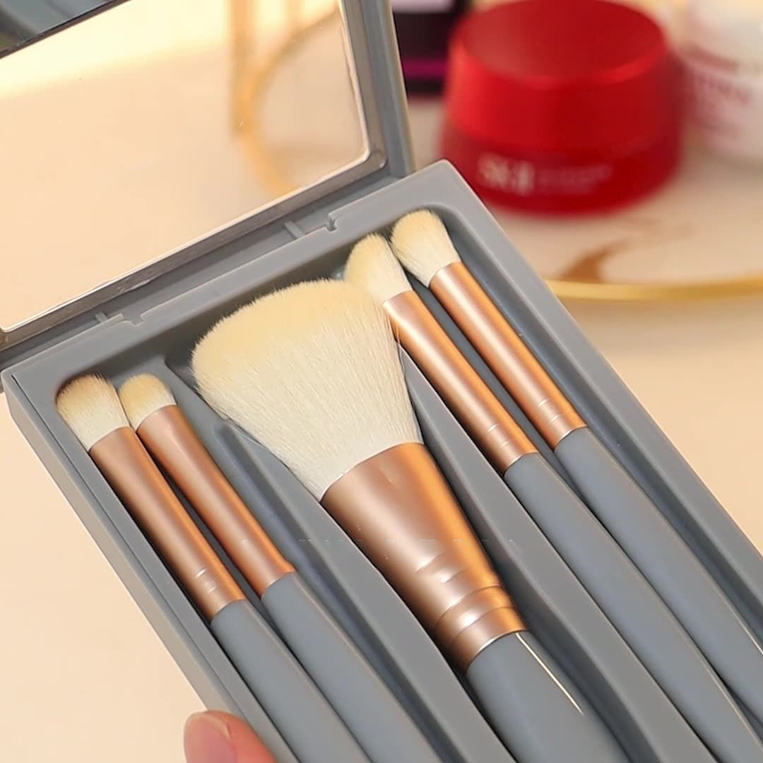 5Pcs/Set Concealer Blending Brush Kit Artificial Fiber Eye Makeup Eyeshadow Makeup Tool - Blue