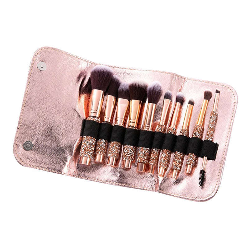 10Pcs / Set Fiber Eyeshadow Brush Basic Blusher Eyebrow Makeup Kit Brush for Blusher, Blending Concealer
