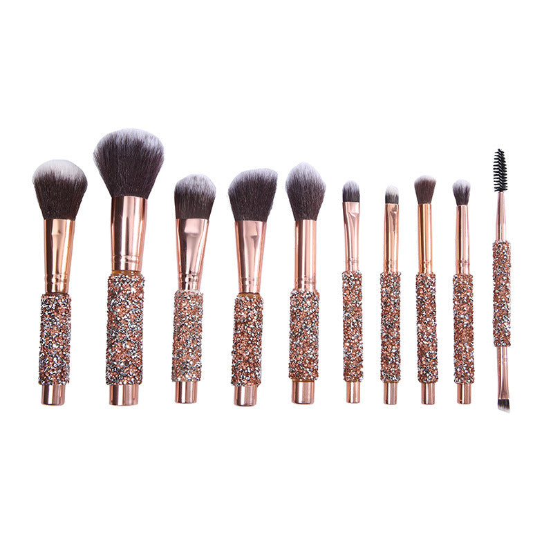 10Pcs / Set Fiber Eyeshadow Brush Basic Blusher Eyebrow Makeup Kit Brush for Blusher, Blending Concealer