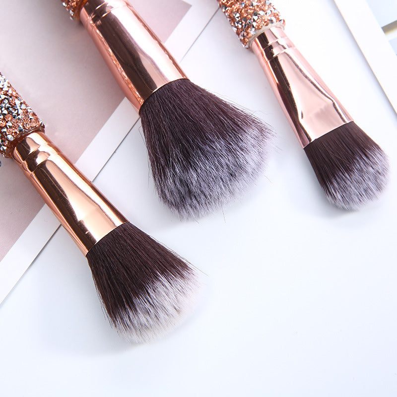 10Pcs / Set Fiber Eyeshadow Brush Basic Blusher Eyebrow Makeup Kit Brush for Blusher, Blending Concealer
