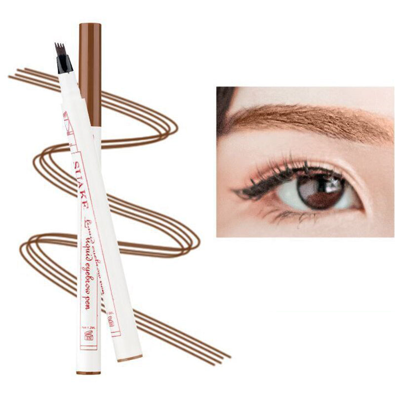 SUAKE 4-Fork Anti-sweat Eyebrow Pen Liquid Eyebrow Pencil Makeup Tool - Black