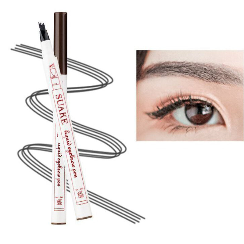 SUAKE 4-Fork Anti-sweat Eyebrow Pen Liquid Eyebrow Pencil Makeup Tool - Black