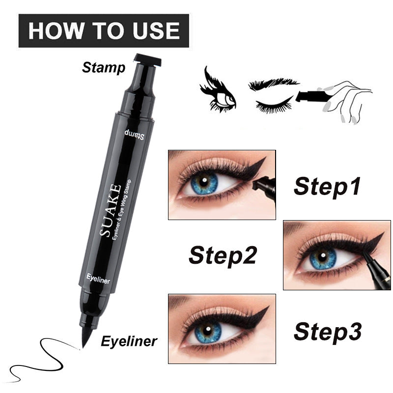 SUAKE Dual Head Waterproof Eyeliner Liquid Non-smudge Eyeliner Pencil