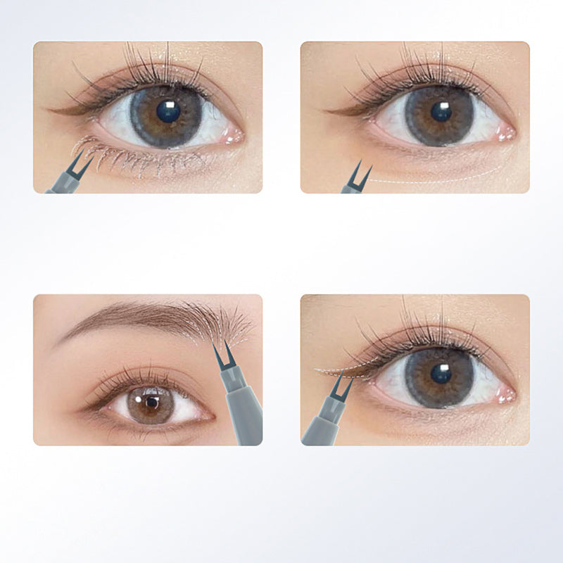 SUAKE Waterproof Eyeliner 2-Tip Liquid Non-smudge Eyeliner Makeup Tool - Gray Brown