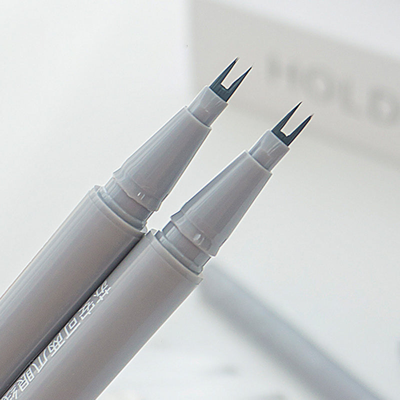 SUAKE Waterproof Eyeliner 2-Tip Liquid Non-smudge Eyeliner Makeup Tool - Gray Brown