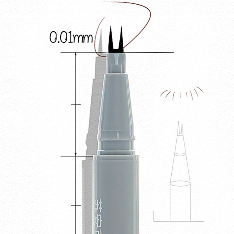 SUAKE Waterproof Eyeliner 2-Tip Liquid Non-smudge Eyeliner Makeup Tool - Gray Brown