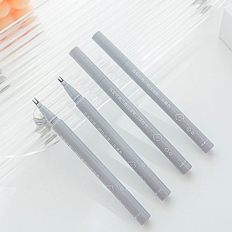 SUAKE Waterproof Eyeliner 2-Tip Liquid Non-smudge Eyeliner Makeup Tool - Gray Brown