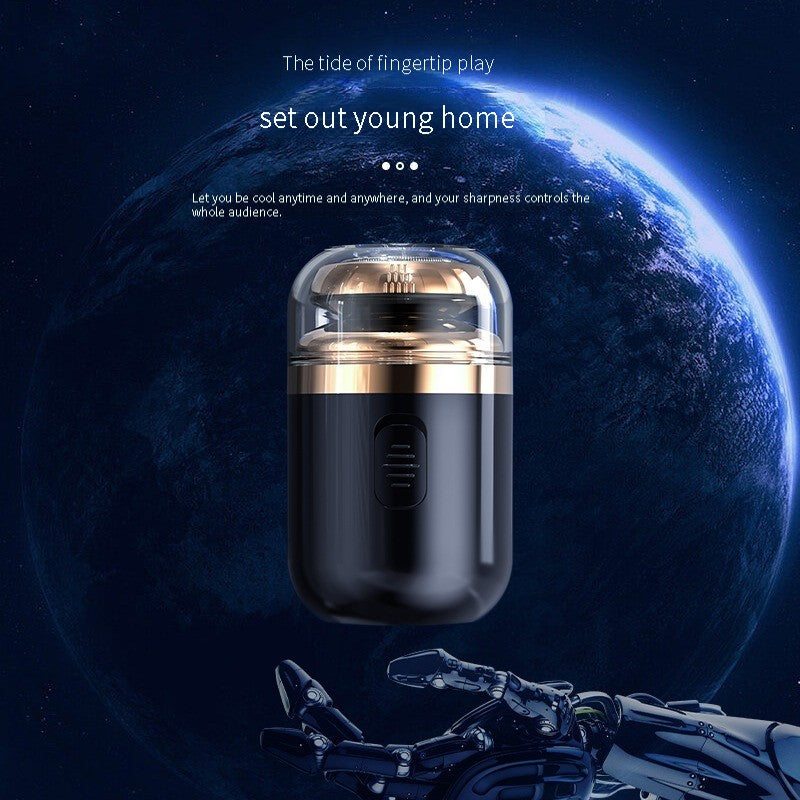 TY-500 Capsule Razor Mini Portable Electric Shaver 2 in 1 Nose Hair Razor Trimmer - Black