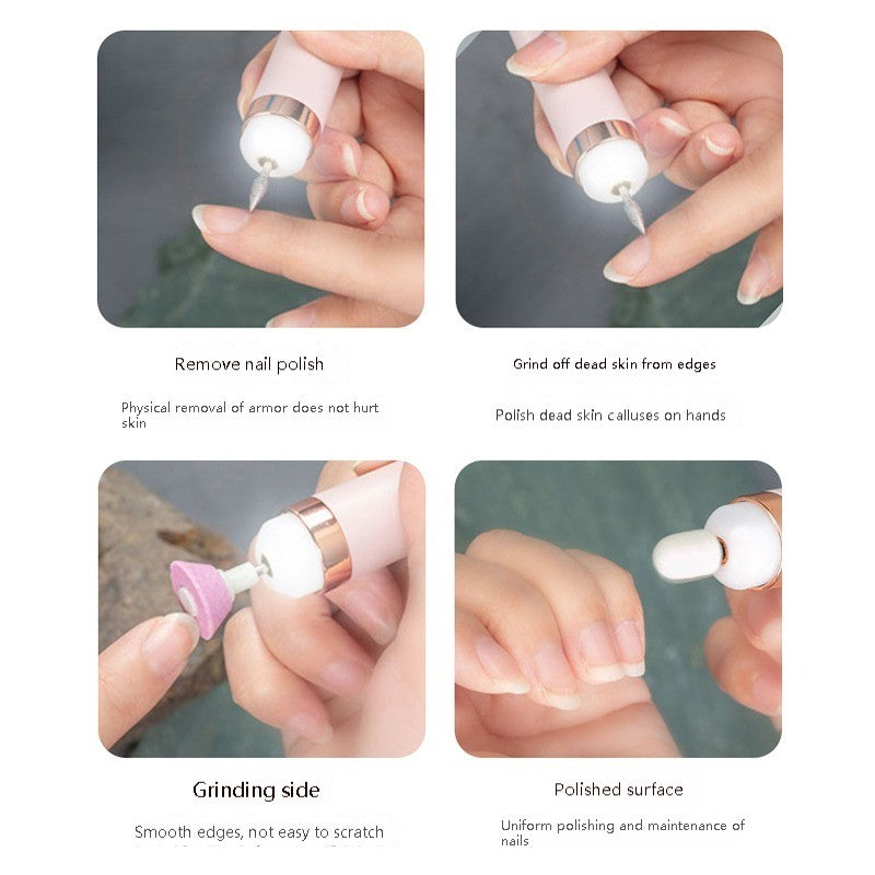 Electric Nail Drill Machine Mini Nail Grinding Pen Manicure and Pedicure Kit for Grinding, Polishing - White