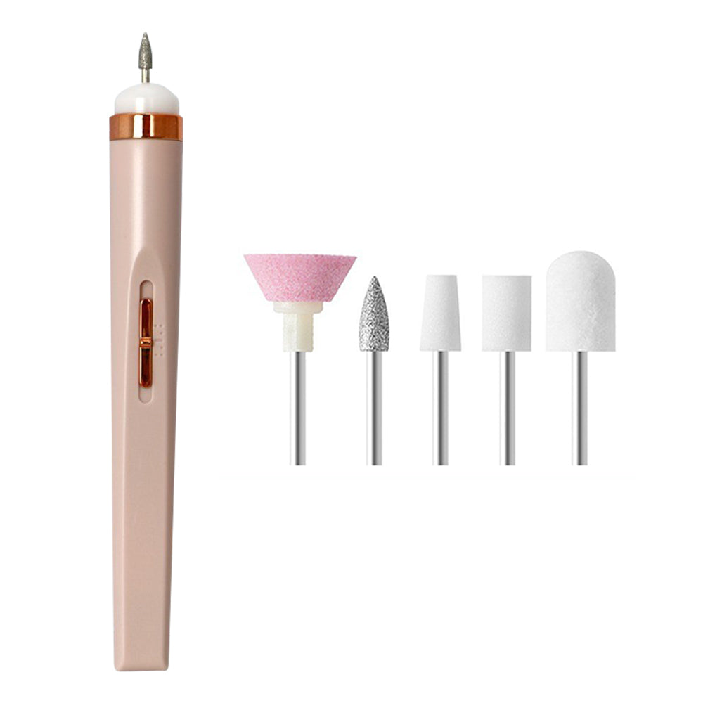 Electric Nail Drill Machine Mini Nail Grinding Pen Manicure and Pedicure Kit for Grinding, Polishing - White