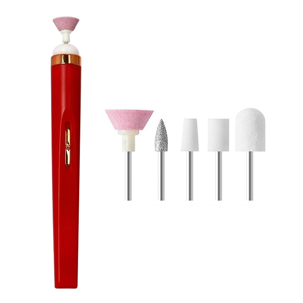 Electric Nail Drill Machine Mini Nail Grinding Pen Manicure and Pedicure Kit for Grinding, Polishing - White