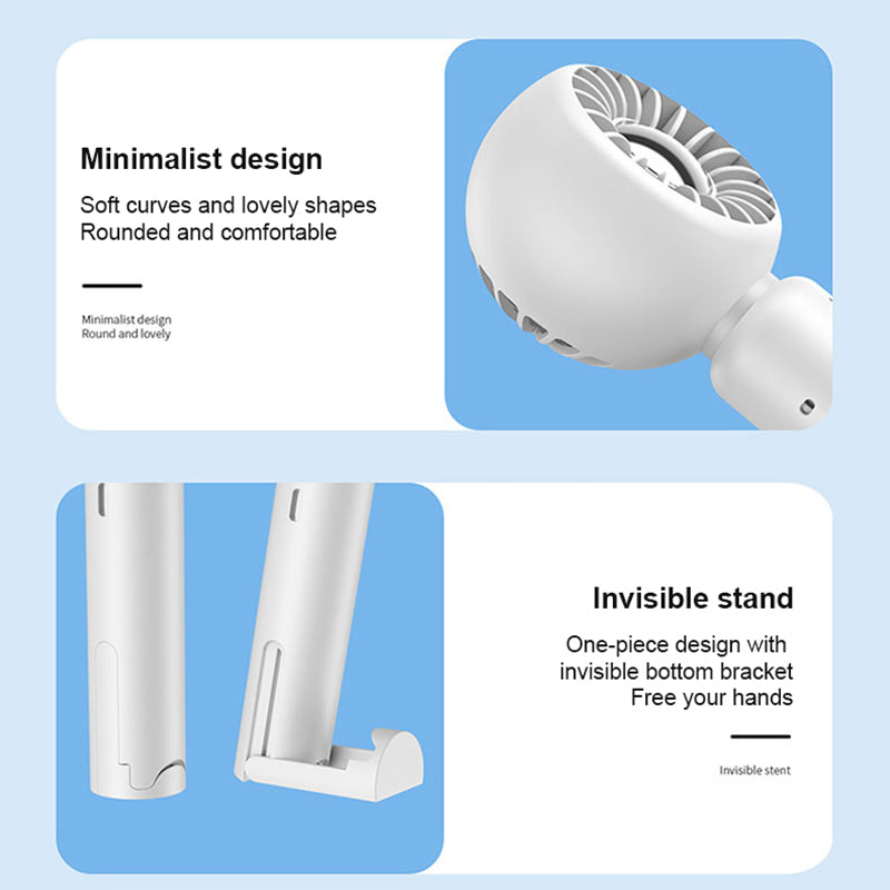 TGVI'S Portable USB Rechargeable Cooling Fan Handheld Summer Fan - White