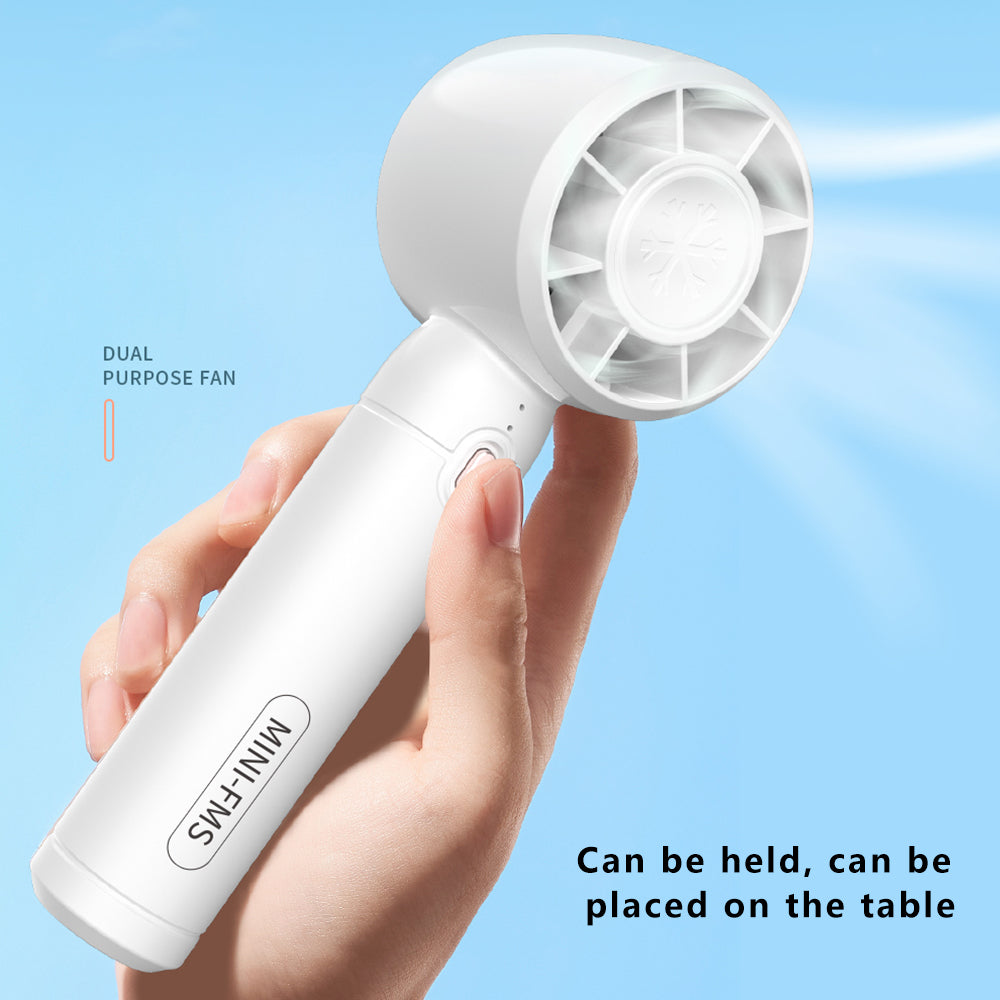 A68 Hair Dryer Style Handheld Fan 3 Wind Speed Mini Cooling Fan Phone Holder Stand - Green