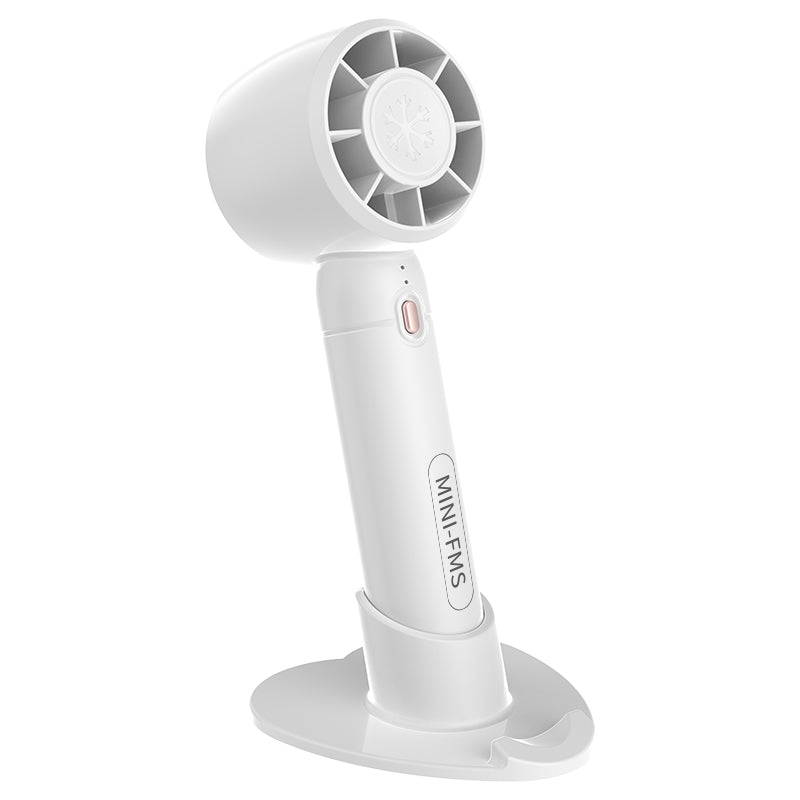 A68 Hair Dryer Style Handheld Fan 3 Wind Speed Mini Cooling Fan Phone Holder Stand - Green