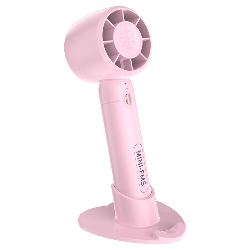 A68 Hair Dryer Style Handheld Fan 3 Wind Speed Mini Cooling Fan Phone Holder Stand - Green