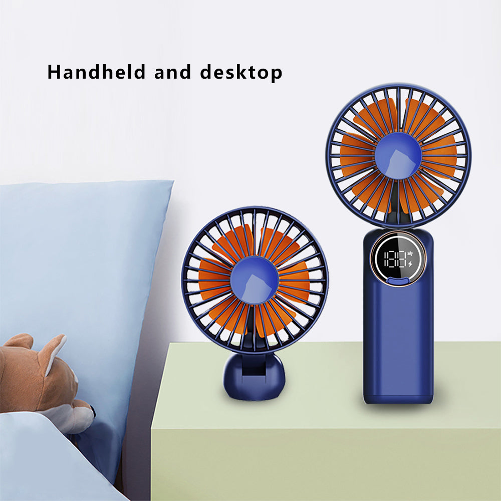 Z3 Portable Handheld Cooling Fan with Digital Display 2400mAh 24 Hours Rechargeable Summer Fan - Blue