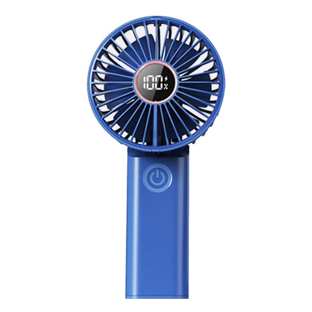 Z5 3 Speeds Digital Display Cooling Fan 180 Degree Rotatable Silent Handheld Fan - Blue