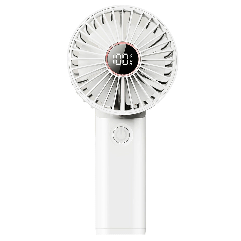 Z5 3 Speeds Digital Display Cooling Fan 180 Degree Rotatable Silent Handheld Fan - Blue