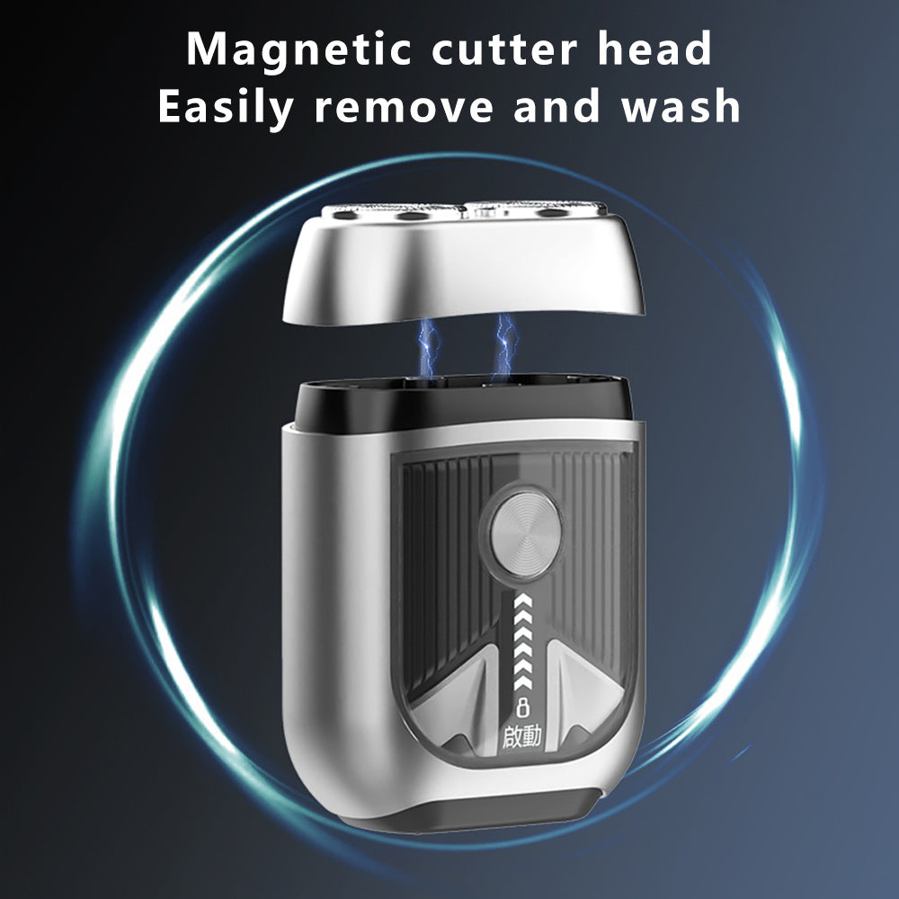 T3 Portable Electric Razor Zinc Alloy Waterproof Rechargeable Cordless Beard Shaver - Titanium