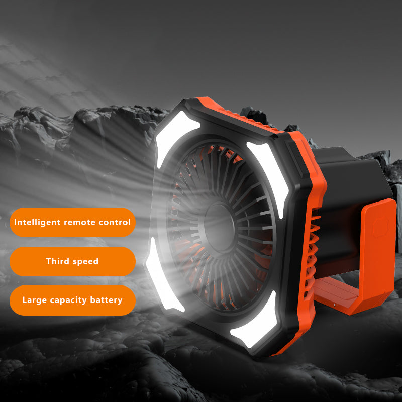 Multi-function Outdoor Camping Emergency Light Power Bank Remote Control Fan with Hook