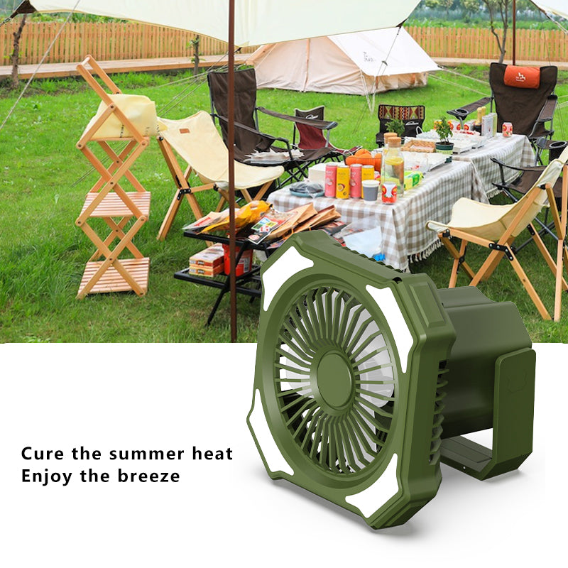 Multi-function Outdoor Camping Emergency Light Power Bank Remote Control Fan with Hook