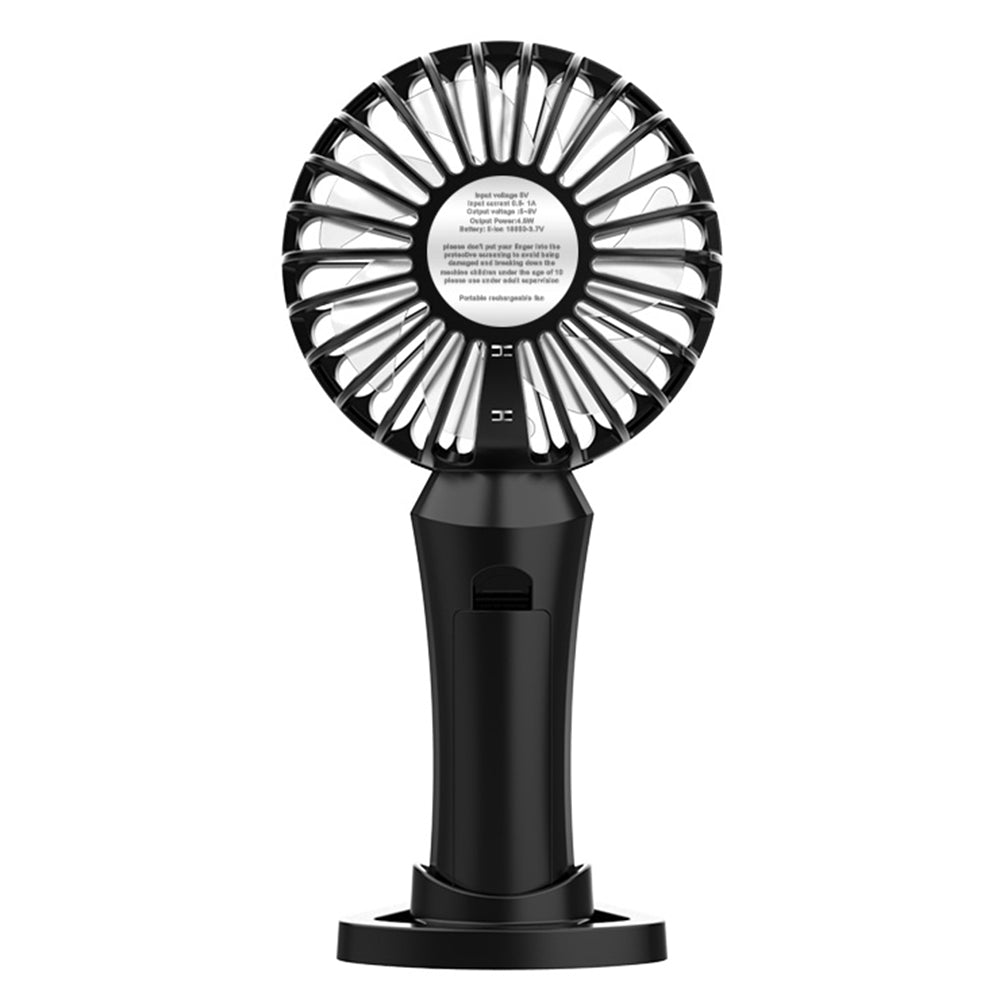 808 Rechargeable Handheld Fan Summer Cooler Desktop Cooling Fan - Black