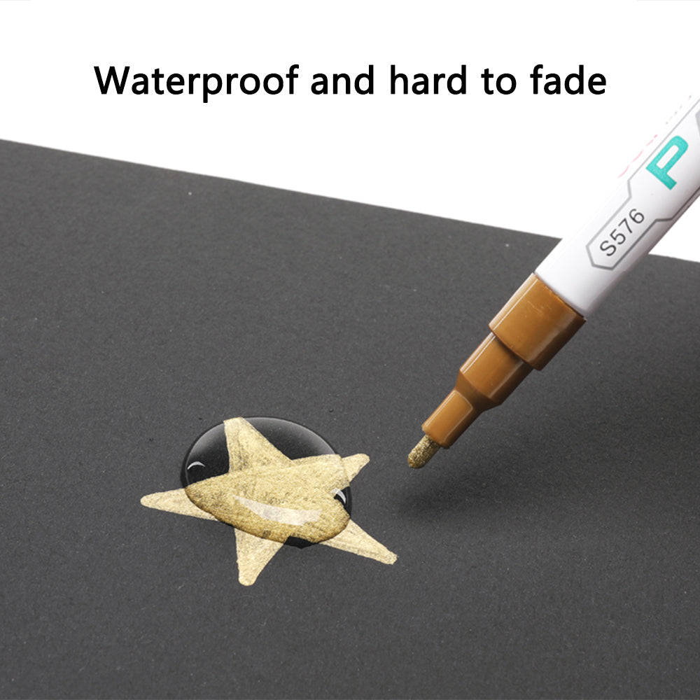 DELI S576 12Pcs/Pack Paint Pens for Artistic Drawing, DIY Crafting, Coloring, Note-Taking Marker Pen - Black