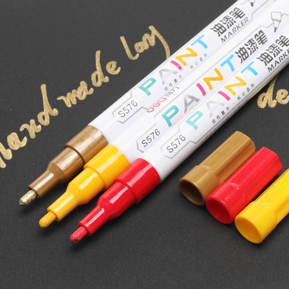 DELI S576 12Pcs/Pack Paint Pens for Artistic Drawing, DIY Crafting, Coloring, Note-Taking Marker Pen - Black