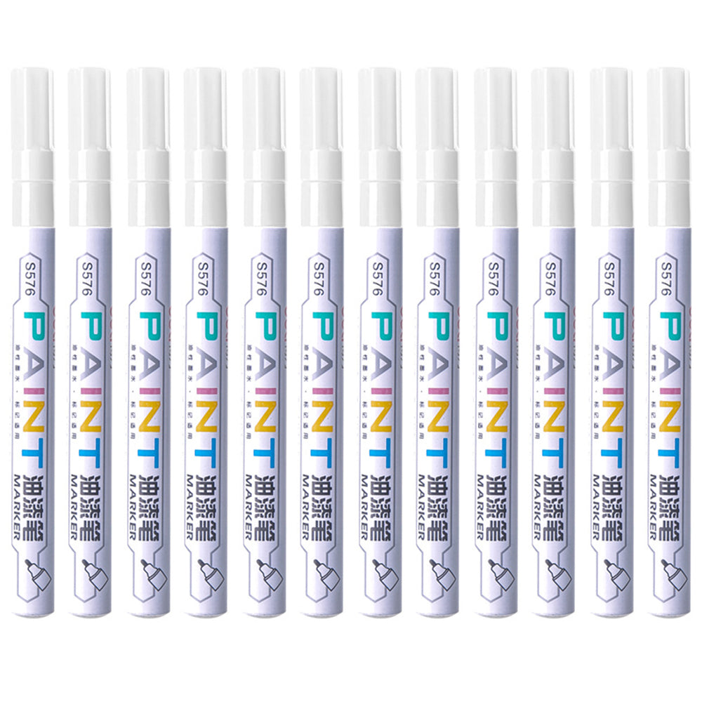 DELI S576 12Pcs/Pack Paint Pens for Artistic Drawing, DIY Crafting, Coloring, Note-Taking Marker Pen - Black
