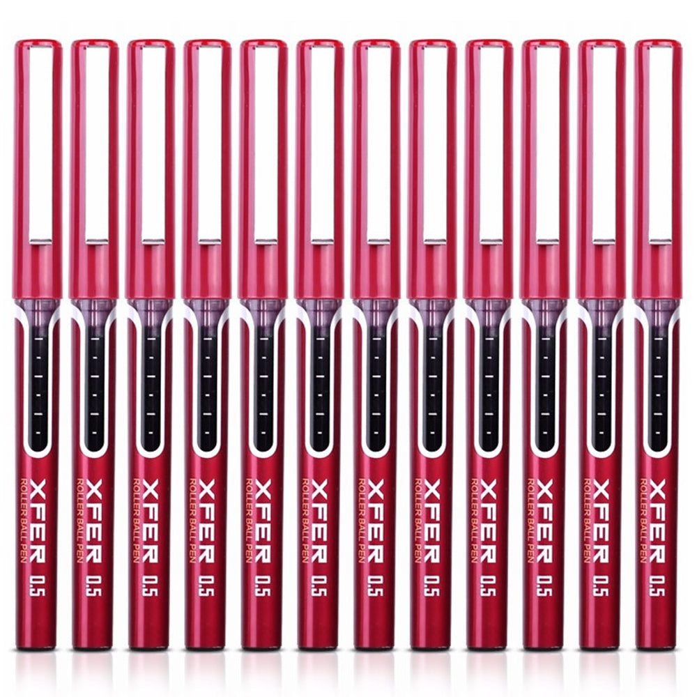 DELI S657 Rollerball Pen 12Pcs 0.5mm Liquid Ink Rollerball Ballpoint Pens for Writing - Black