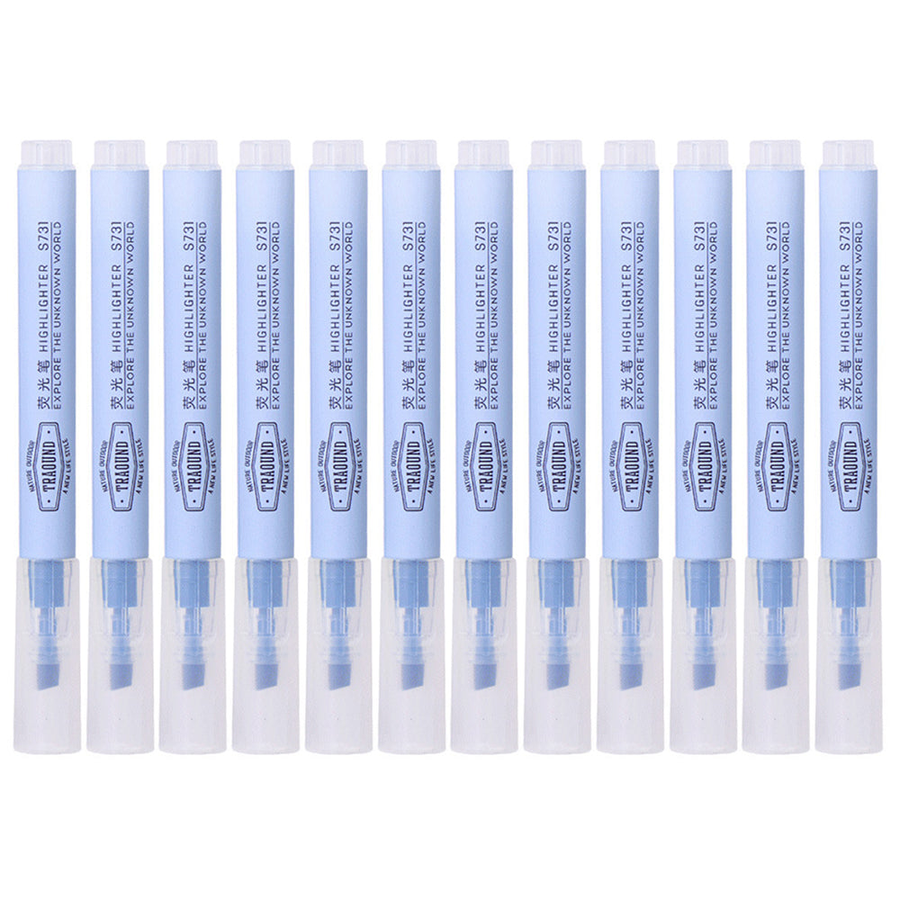 DELI S731 12Pcs Fluorescent Highlighter Markers Office Student Stationery - Pink