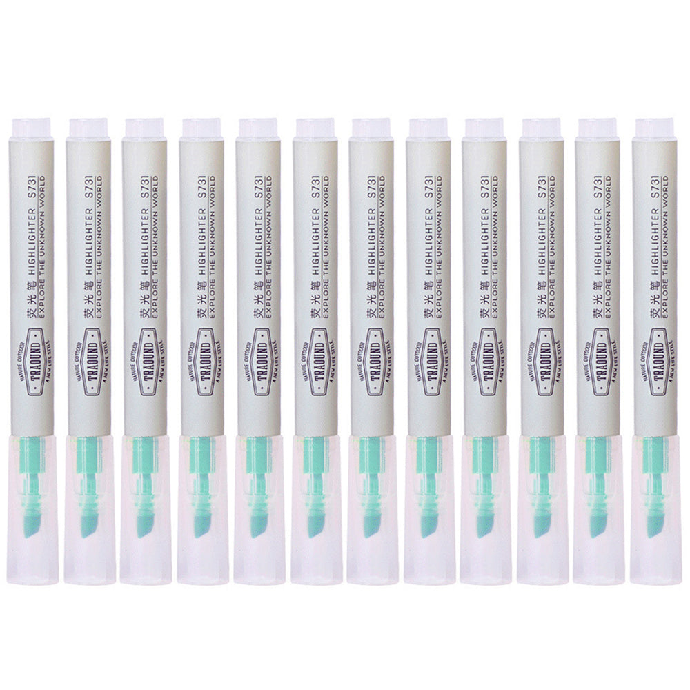 DELI S731 12Pcs Fluorescent Highlighter Markers Office Student Stationery - Pink