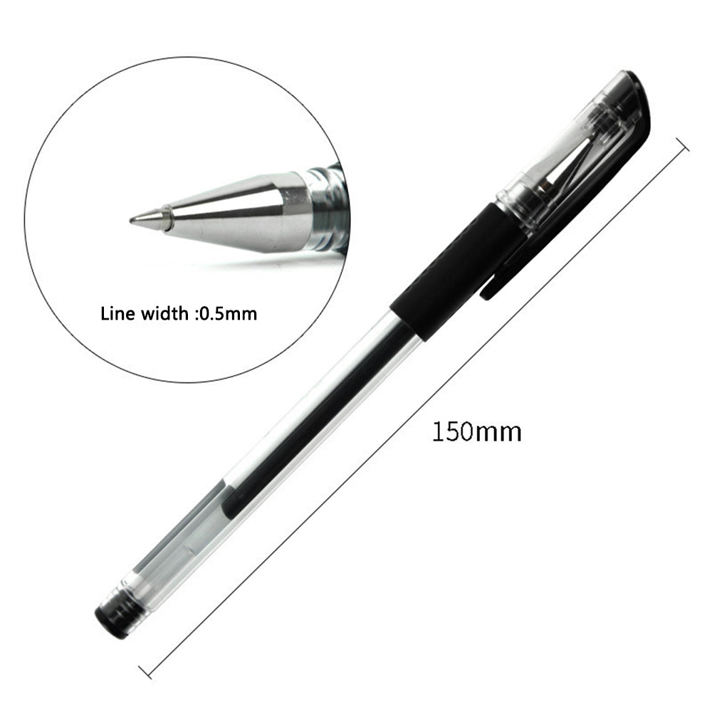 DELI 6600ES 12Pcs Gel Ink Pens Smooth Writing 0.5mm Office School Gel Pen - Black