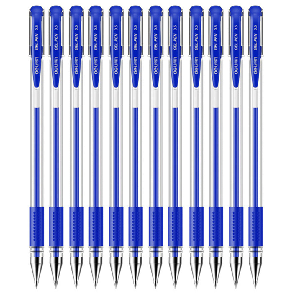DELI 6600ES 12Pcs Gel Ink Pens Smooth Writing 0.5mm Office School Gel Pen - Black