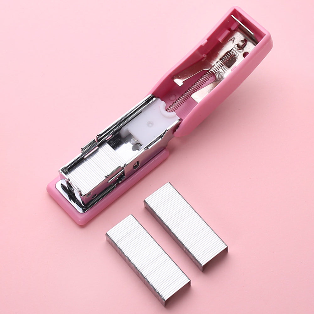 DELI 0456 Mini Stapler Set Portable Paper Binding Machine, Random Color