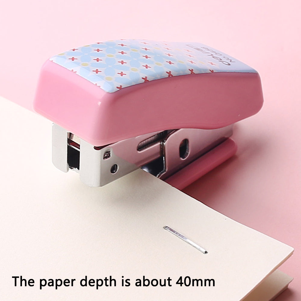 DELI 0456 Mini Stapler Set Portable Paper Binding Machine, Random Color