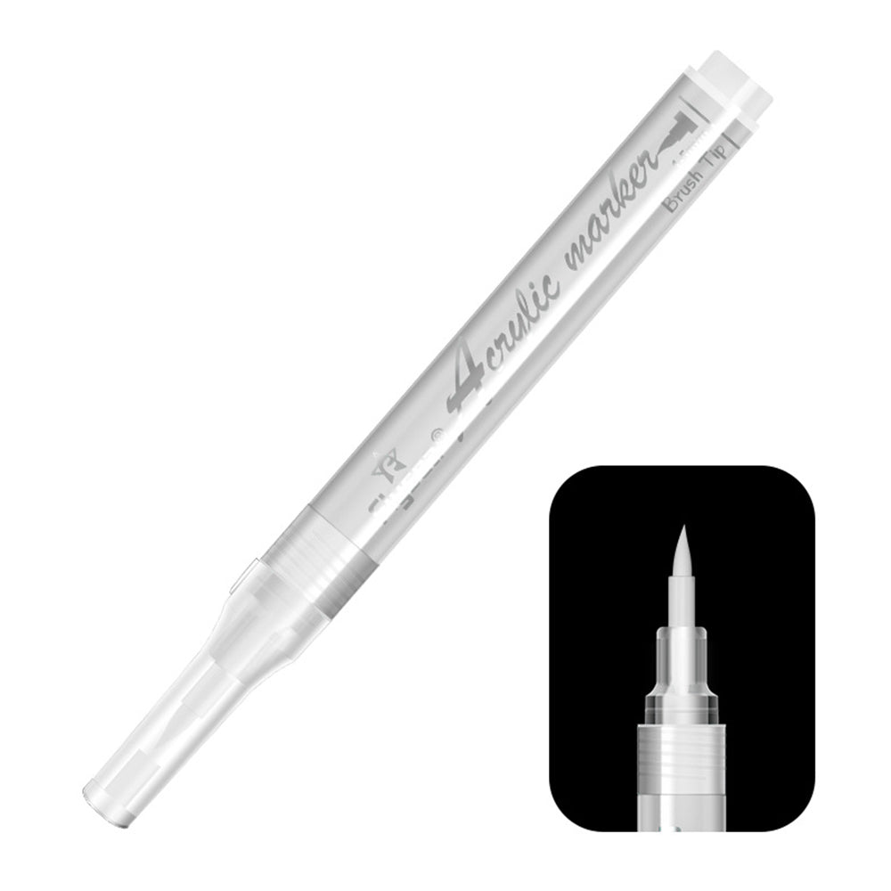 FLYSEA FS-3601 Acrylic Paint Pen Soft Brush Tip Color Pen for Coloring Painting DIY Nail Art - Black