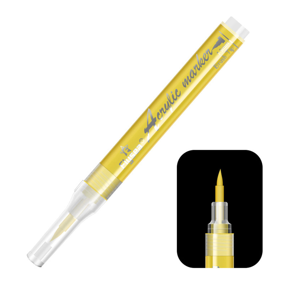 FLYSEA FS-3601 Acrylic Paint Pen Soft Brush Tip Color Pen for Coloring Painting DIY Nail Art - Black