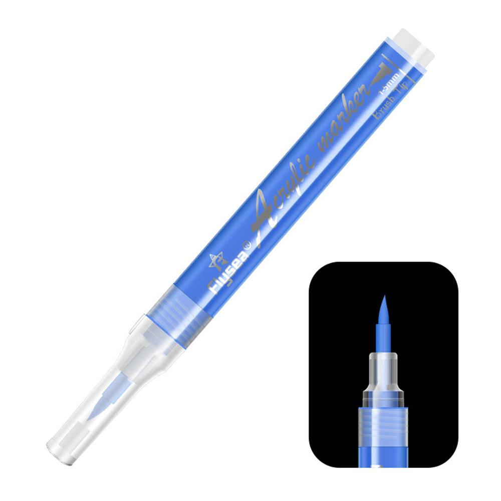 FLYSEA FS-3601 Acrylic Paint Pen Soft Brush Tip Color Pen for Coloring Painting DIY Nail Art - Black