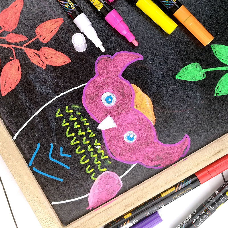 FLYSEA FS-63 8Pcs Paint Pens Set Liquid Chalk Markers Pens Fluorescent Pen 1mm Extra Fine Tip