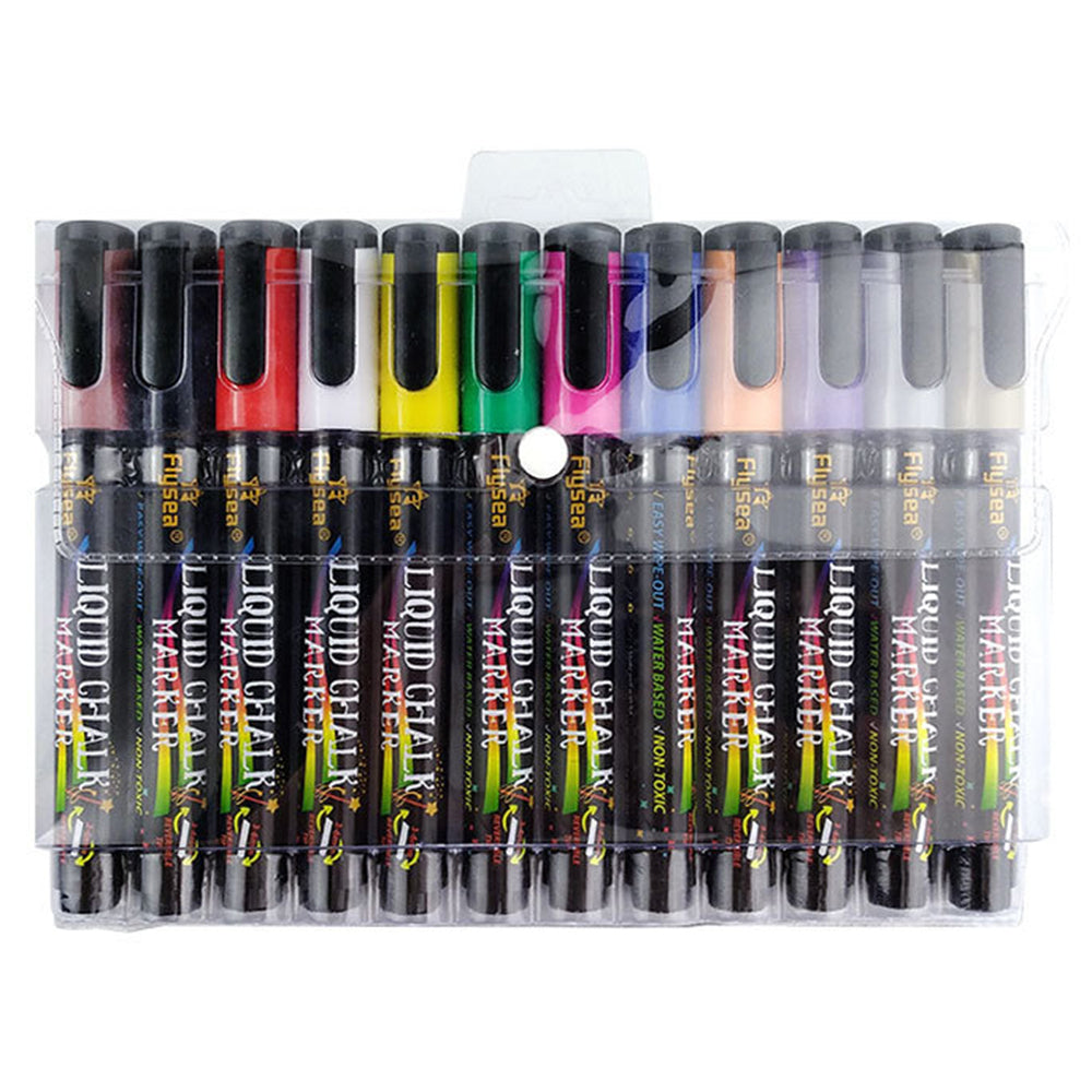 FLYSEA S753 12Pcs Whiteboard Markers Colour Erasable Ink Pen for Home School Office Uses