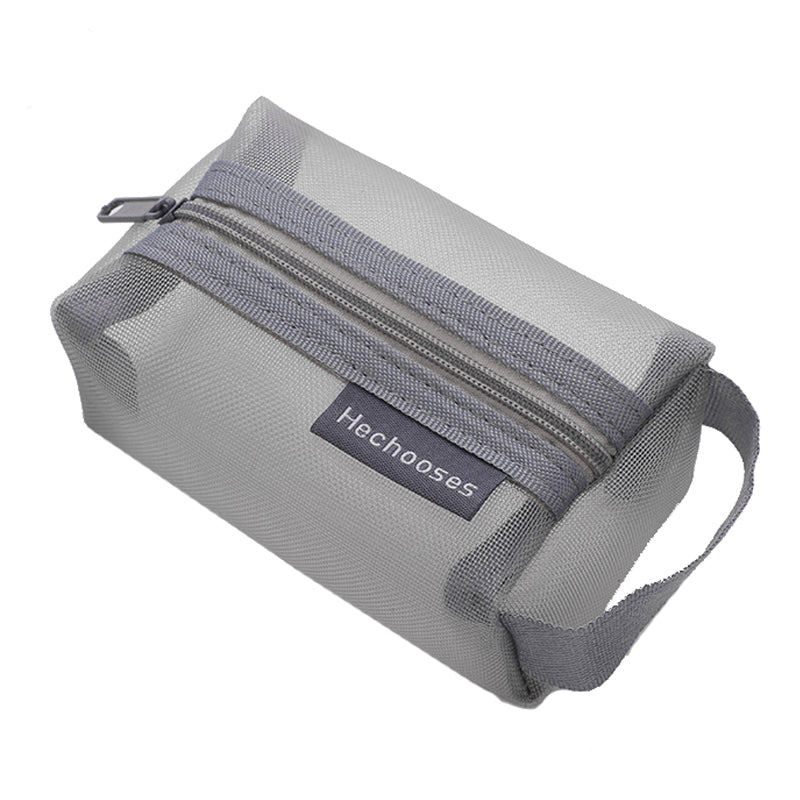 HE CHOOSES D050 Three-Dimensional Square Mesh Coin Purse Storage Bag, Size S - Grey