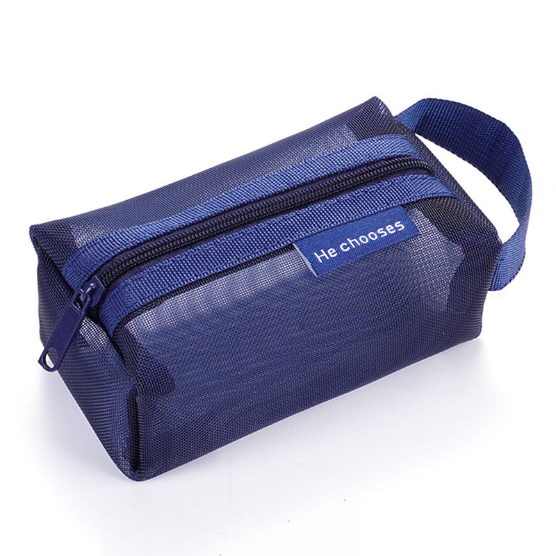 HE CHOOSES D050 Three-Dimensional Square Mesh Coin Purse Storage Bag, Size S - Grey